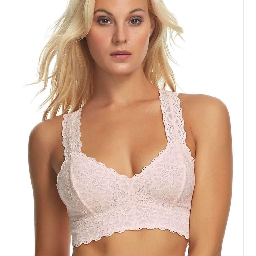 Bralette Pink Lace Racerback (Light Pink)
